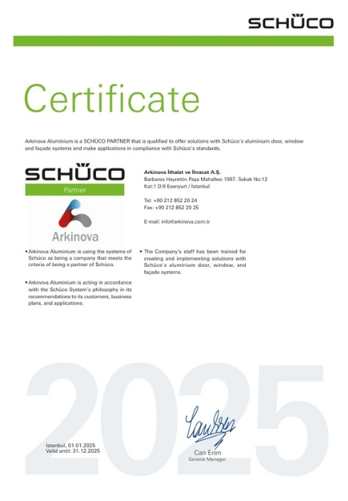 Arkinova sertifika EN 2025